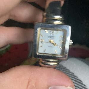 Timex Silver and Gold Square Watch